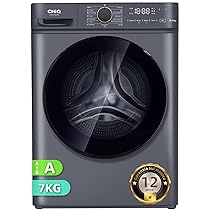 CHiQ CW07123863AX Lavatrice incasso – 7KG, Classe A, Motore BLDC 1200 RPM, Vapore e Lavaggio rapido, 15 Programmi, Design compatto (60×46,5x84cm) – Grigio moderno