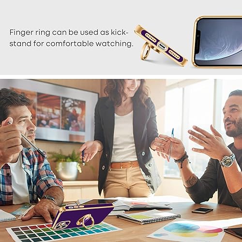 Miniatura 2 de Funda para iPhone 11, funda para iPhone 11, delgada funda protectora con soporte de anillo de goma suave, híbrida, a prueba de golpes, protección