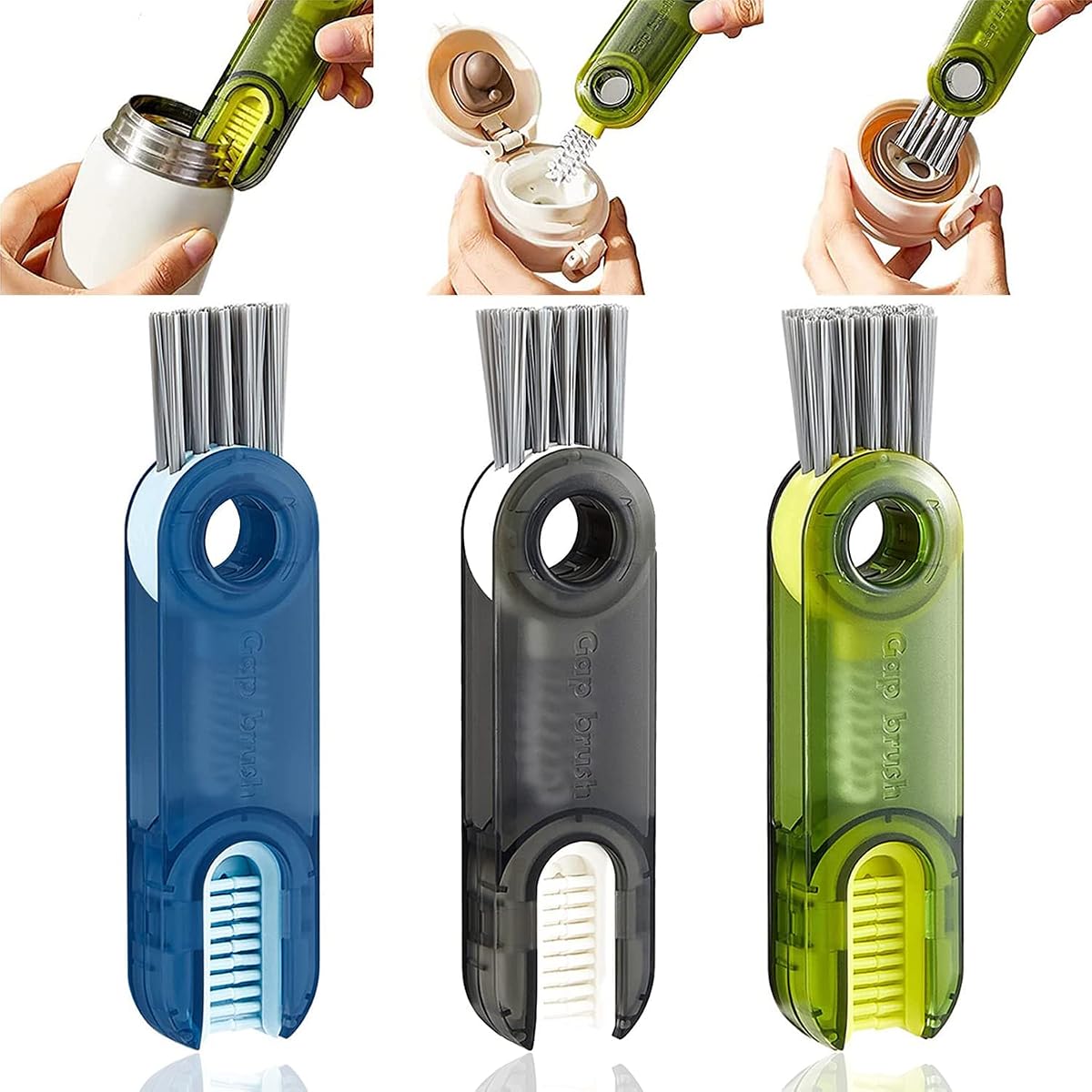 OMDBAGD 3 Pack Multifunctional Cleaning Brush Set - U-Shaped, Gap, Corner