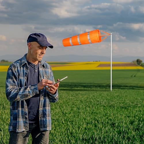 Miniatura 4 de 10 calcetines de viento de aeropuerto de 40 pulgadas para colgar al aire libre, medición de dirección del viento, calcetines de viento con cinturón