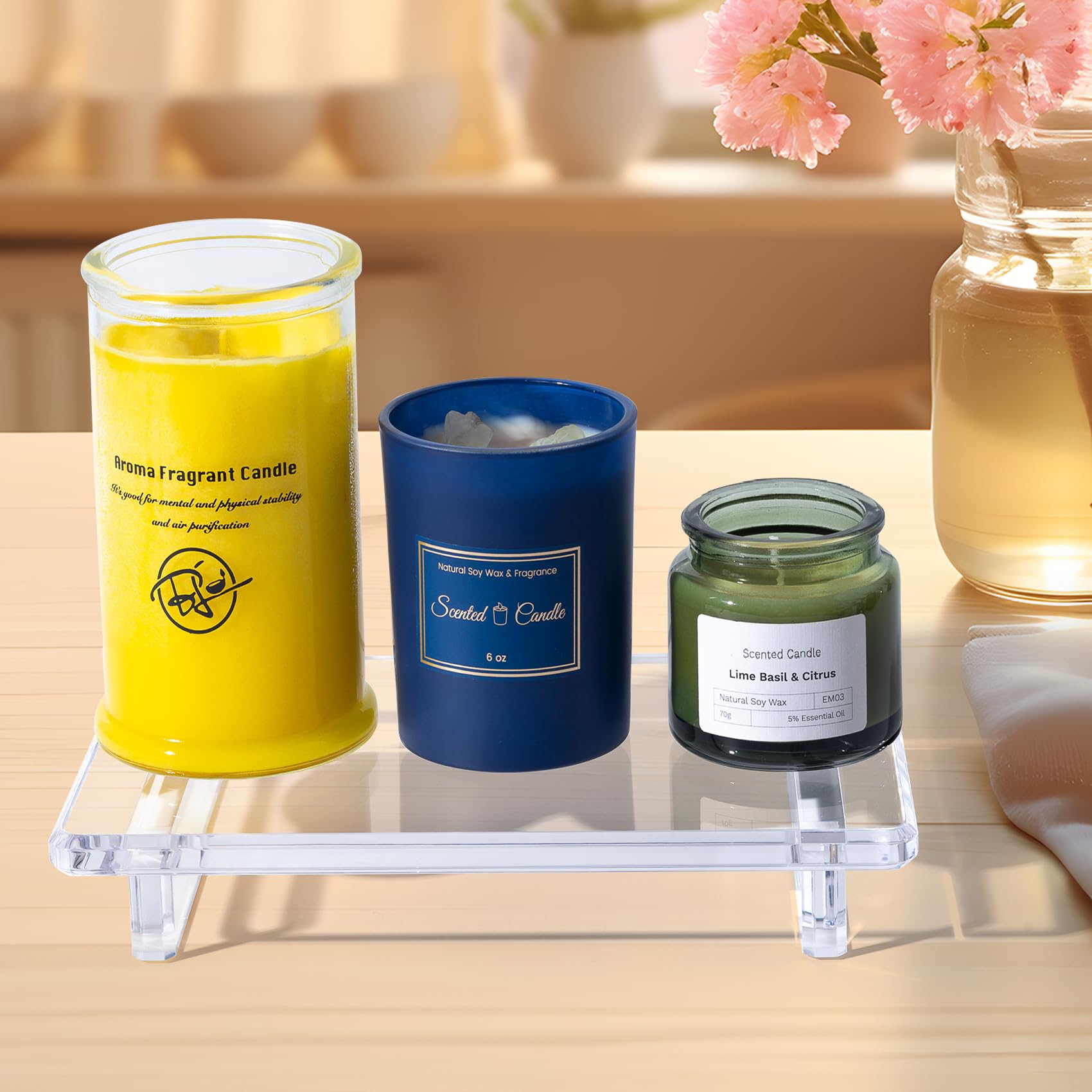 Vassoio Da Bagno In Acrilico Trasparente - Portasapone, Organizzatore Per Lavello, Design Elegante - Foto 2