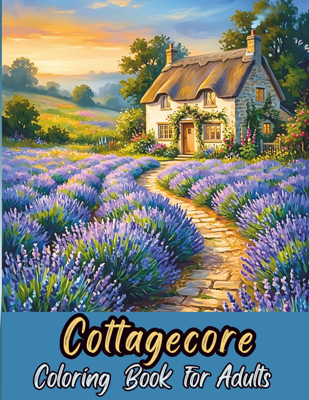 Bold & Easy Cottagecore Coloring Book for Adults: Simple Nature and Cozy Home Scenes for Stress Relief: Thick Lines for Easy Coloring, Mindfulness ... Country Life Illustrations for Relaxation