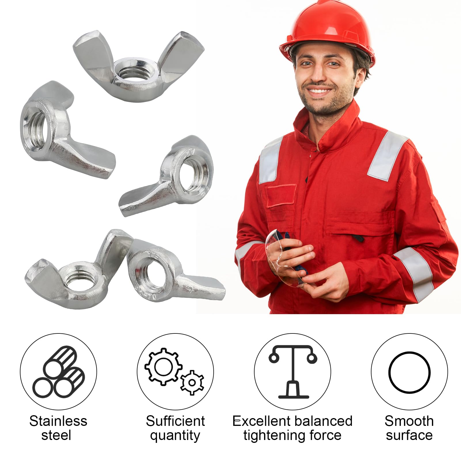 25 Dadi A Farfalla In Acciaio Inox M5 | Dadi Con Alette Per Fai Da Te, Auto E Mobili - Facili Da Stringere A Mano - Foto 8