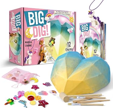 Eggbox Jumbo Fantasy Magische Amulette Ausgrabungsset fur Kinder 12 Doppelseitige Amulette Handbuch Zum Ausgraben Archaeologisches Spielzeug 6-10 Jahre Geburtstagsgeschenk f r Jungen und M dchen