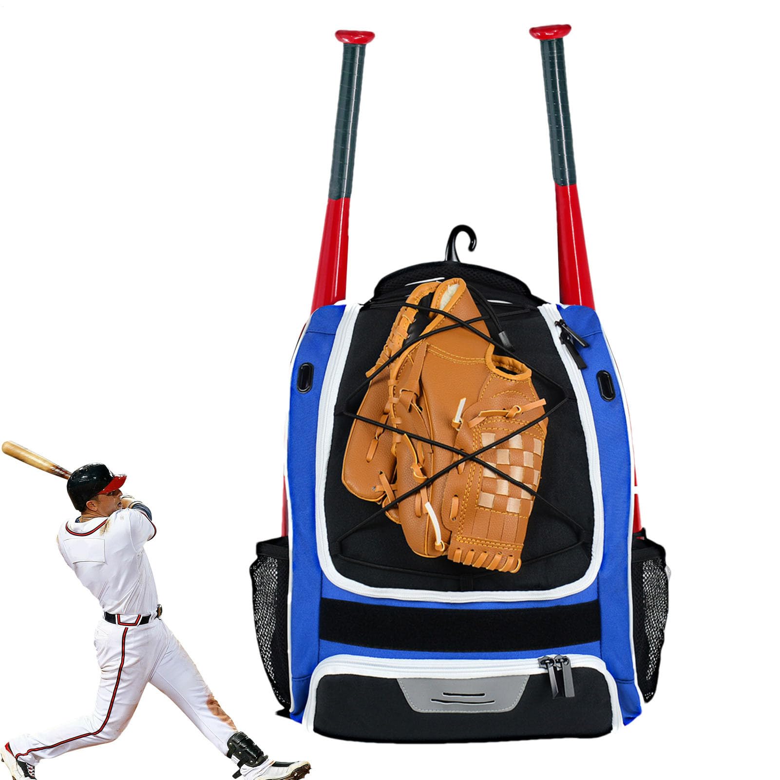 Schlägertaschen Baseball, Baseball-Ausrüstungstasche - Softballtasche,Jugend-Baseball-Rucksack, Softball-Schlägertasche, wasserdichter, reißfester Oxford-Baseball-Rucksack mit gepolstertem