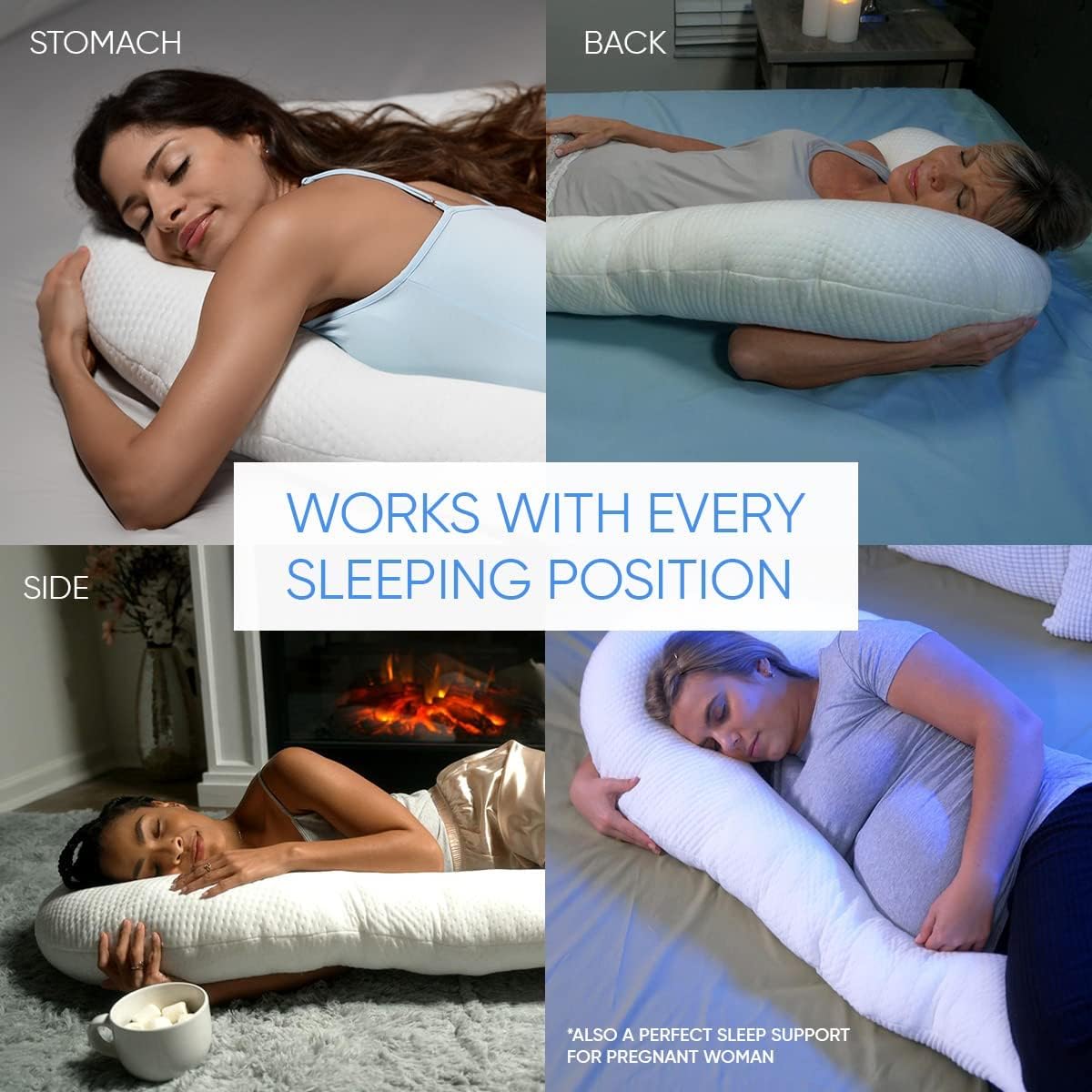 Contour Swan Original Body Pillow | Cozy, Huggable Pillow for Back, Hip, Knee, and Leg Relief | Total Comfort and Support for Side Sleepers | As Seen on TV : Home & Kitchen