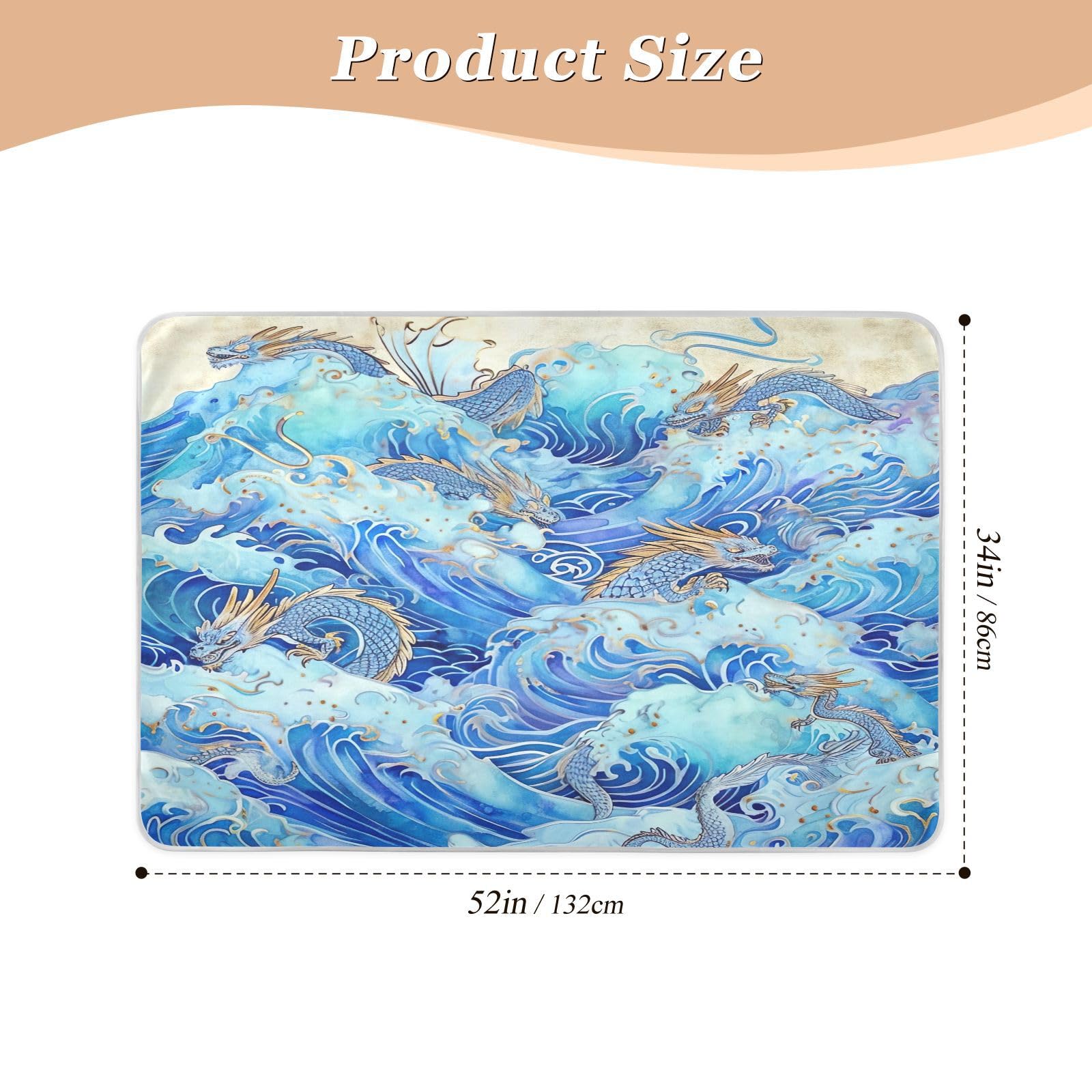 STAYTOP Chinese Dragon Waterproof Bed Pad 34