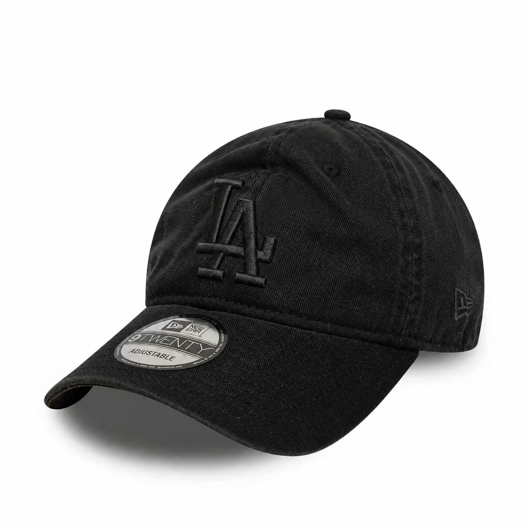 New Era Men's #18-Doders-Black-31670 Los Angeles Dodgers Mlb Team Black On Black 9Twenty Unstructured Strapback Cap - One-Size
