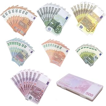 210 Sheets of Play Money Contains 7 Denominations 5/10/20/50/100/200/500 30 Pieces of Each Denomination Fake Money Play Money Euro Notes