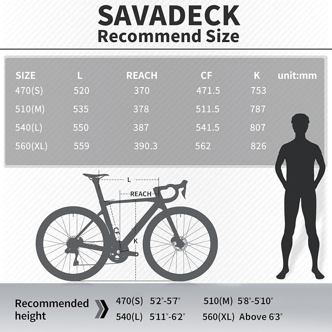 Bicicleta de ruta SAVADECK carbono freno disco 18 velocidades miniatura 8