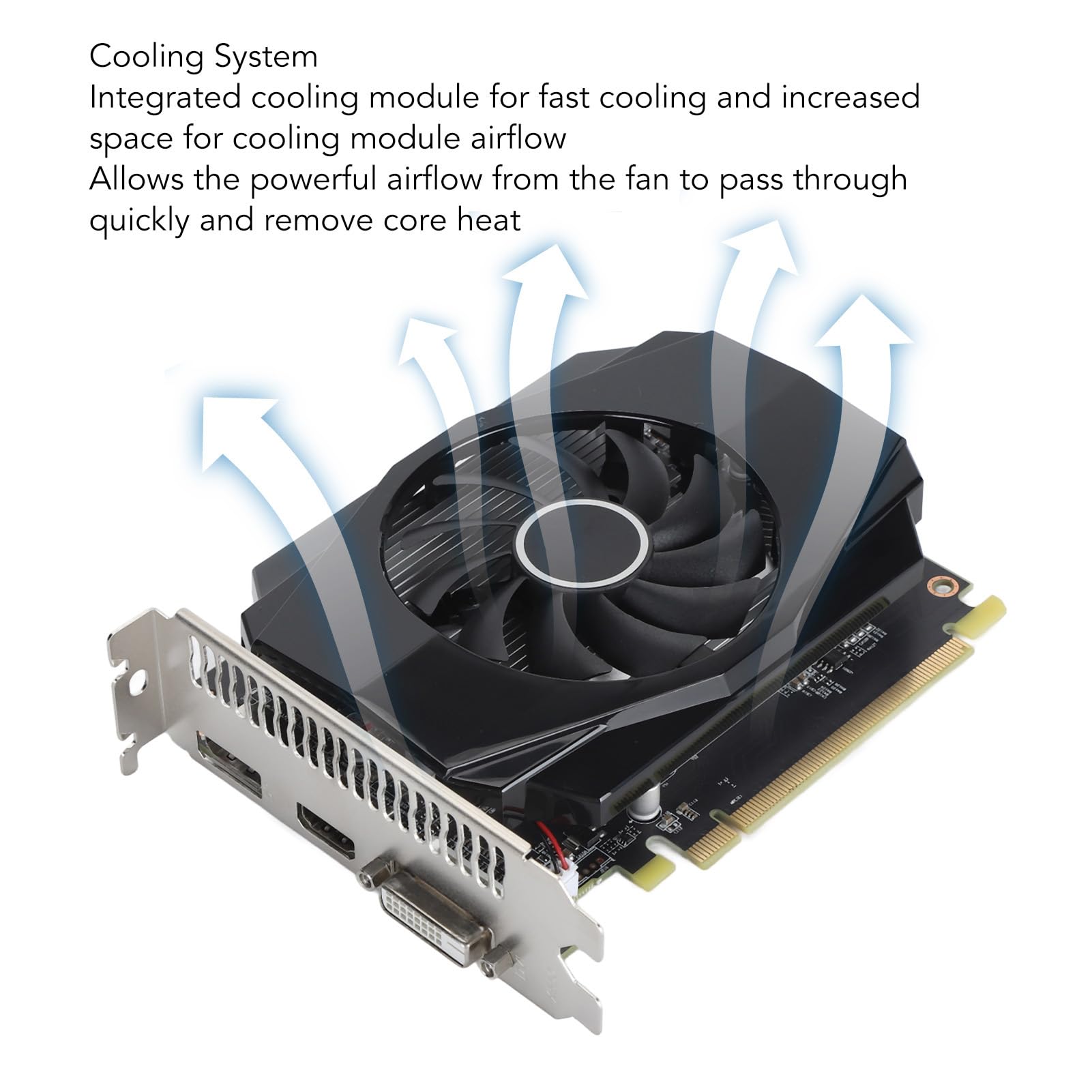 Karta graficzna RX 550 D5, 128-bitowa 4 GB GDDR5 1183/6000MHz, karta graficzna do gier PCI Express 3.0, DP1.4 HDR HD DVI D z wentylatorem chłodzącym do gier biurowych i komputerowych