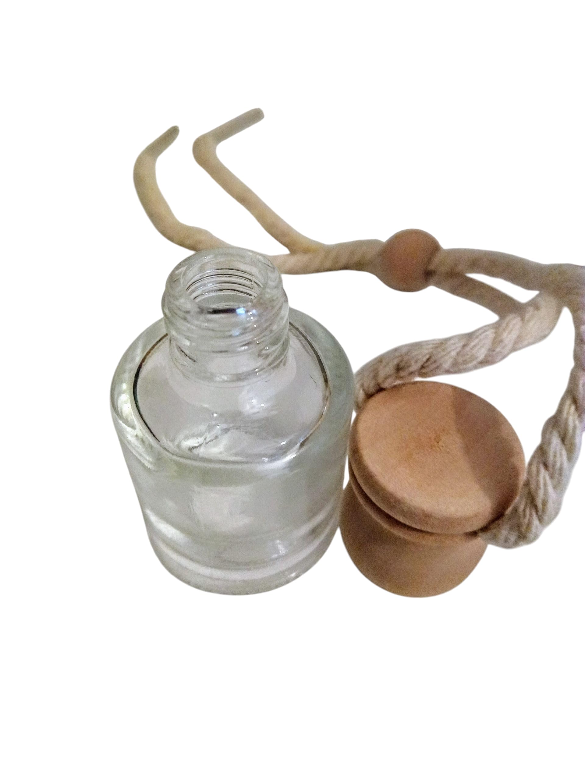 Ahşap Kapaklı Boş Cam Silindir Oto Kokusu Şişeleri, 8 ML, 5 Adet, Yeniden Kullanılabilir, Esans Depolama için