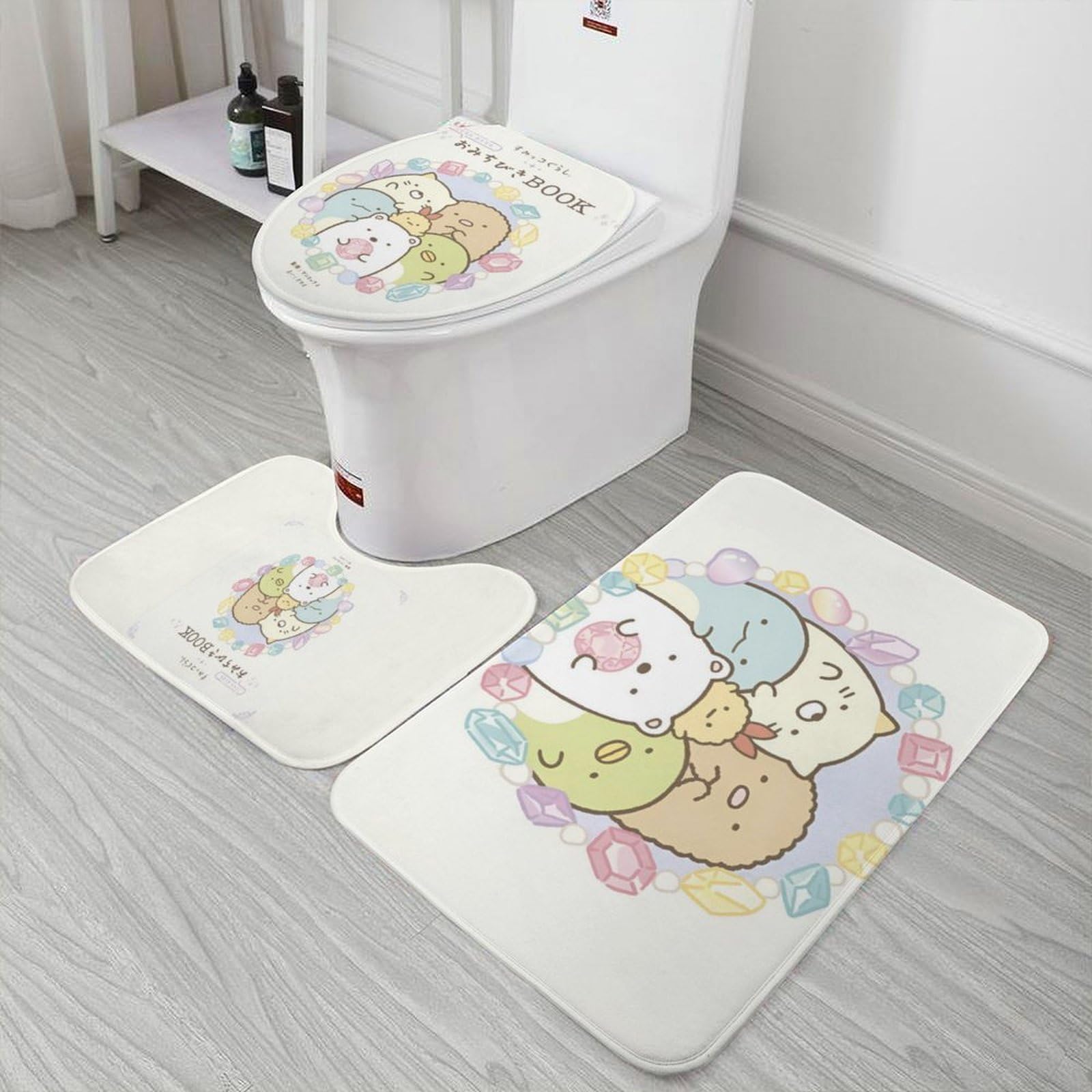 Amazon | すみっコくらし 【3点セット】 トイレマット フタカバー 便座