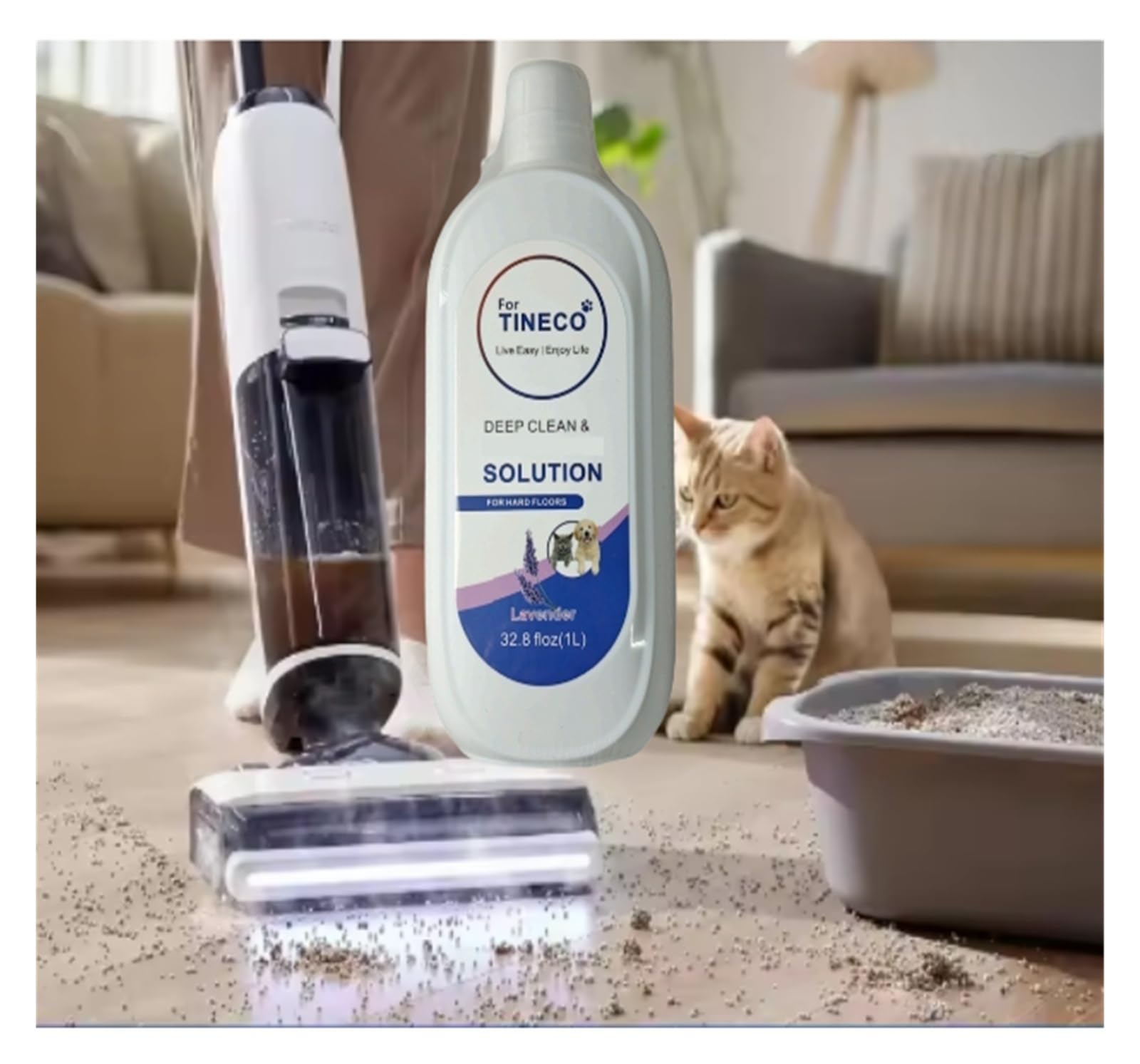 Reinigungslösung für Bodenwäscher. Kompatibel für Tineco Floor ONE S7 。Reinigungslösungen für mehrere Oberflächen, 1L (33.8fl oz)(2pack)
