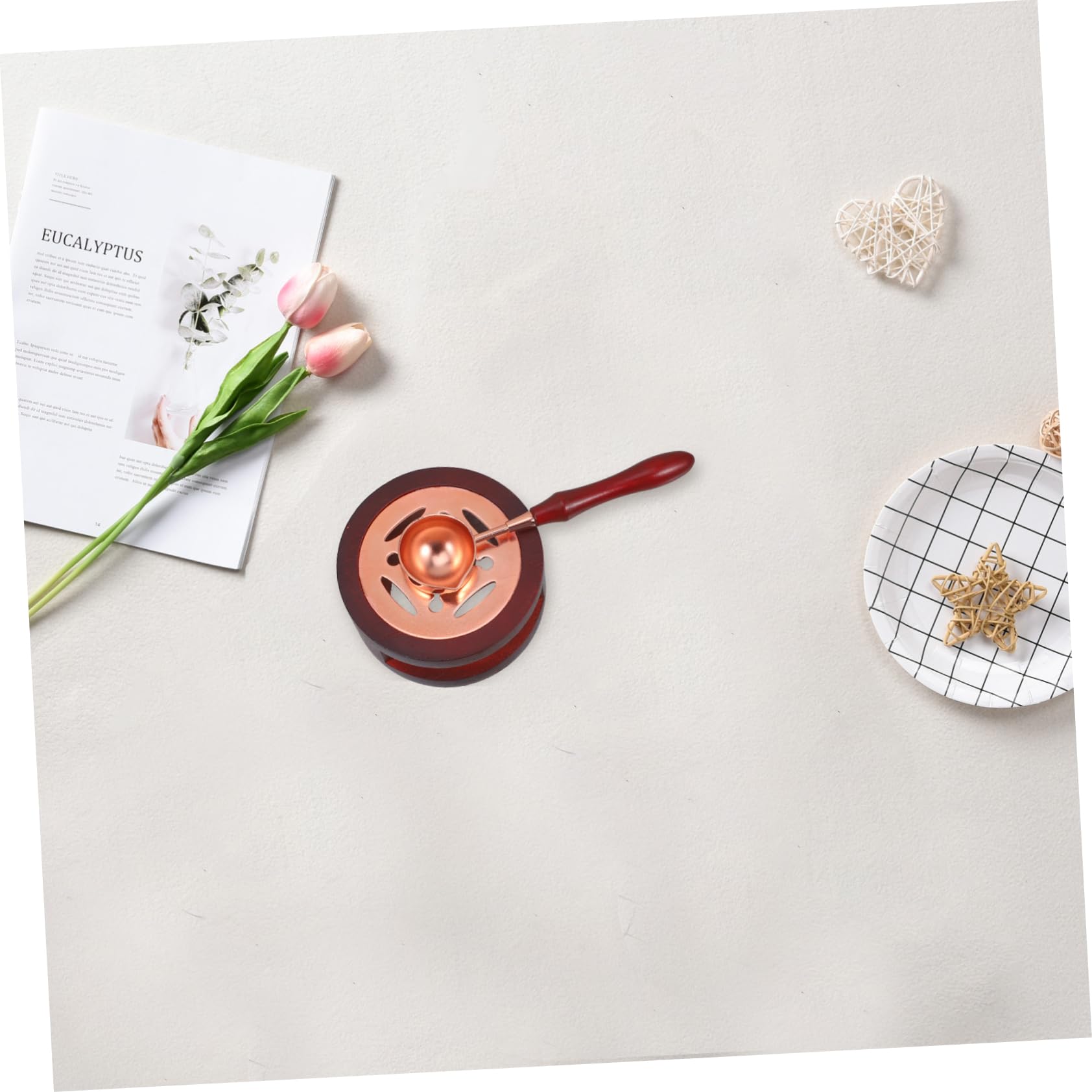 5sets Scioglitori Di Cera Per Timbri Include Scaldacera e Cucchiaio Per Ceralacca Kit Completo Per Creazioni Artigianali e Biglietti Di Auguri Design Retro e Funzionale