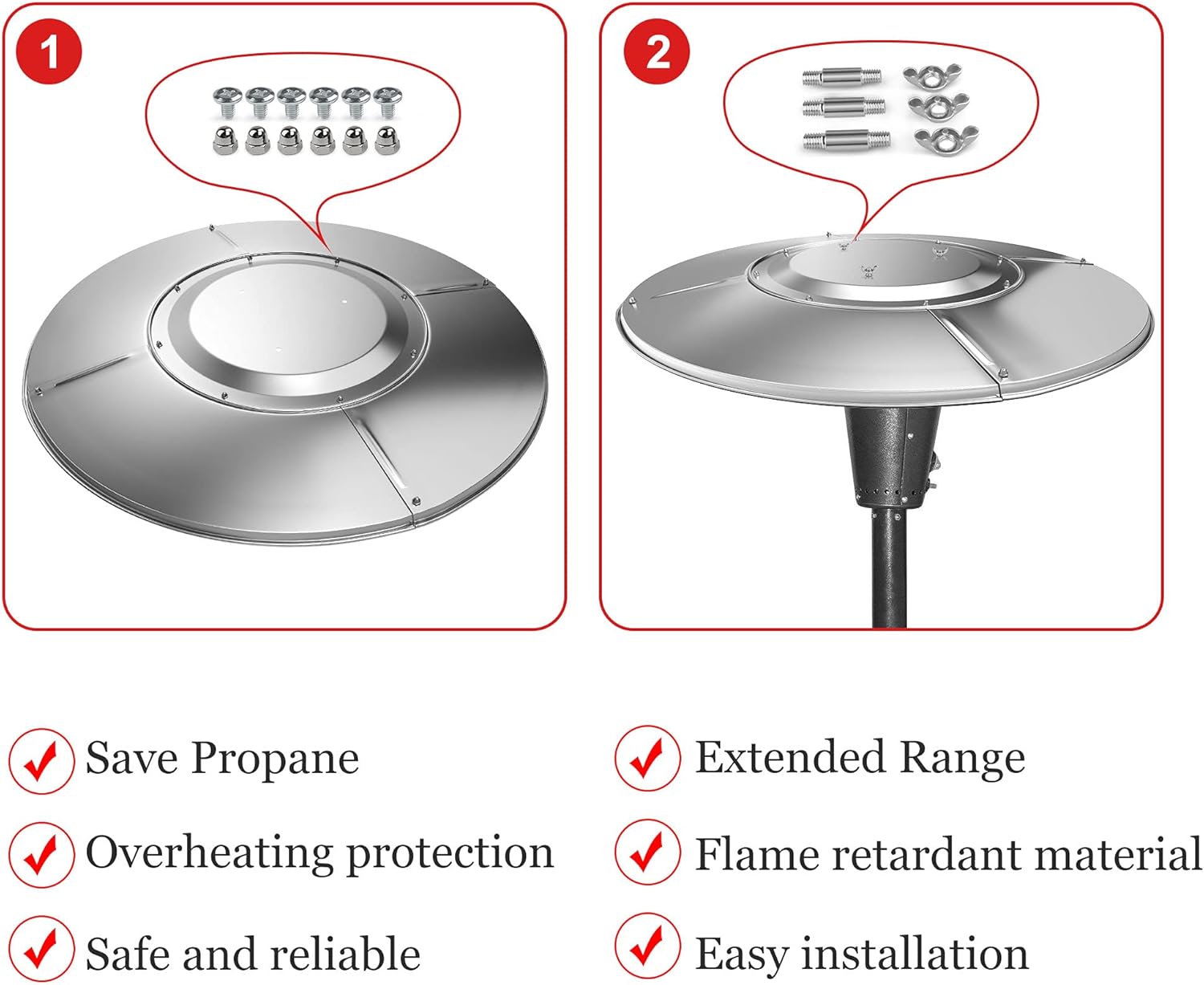 Review Patio Heater Top Reflector Shield Aluminum Replacement Parts
