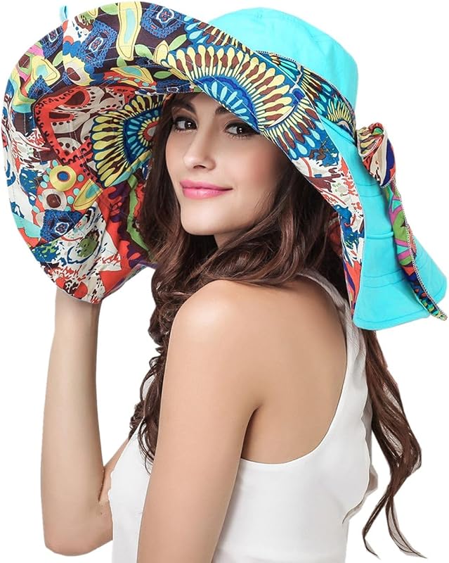Sombreros de sol plegables y flexibles para mujer, reversibles, para vacaciones, playa, verano, ala ancha, UPF 50+, sombrero de cubo de pesca de viaje