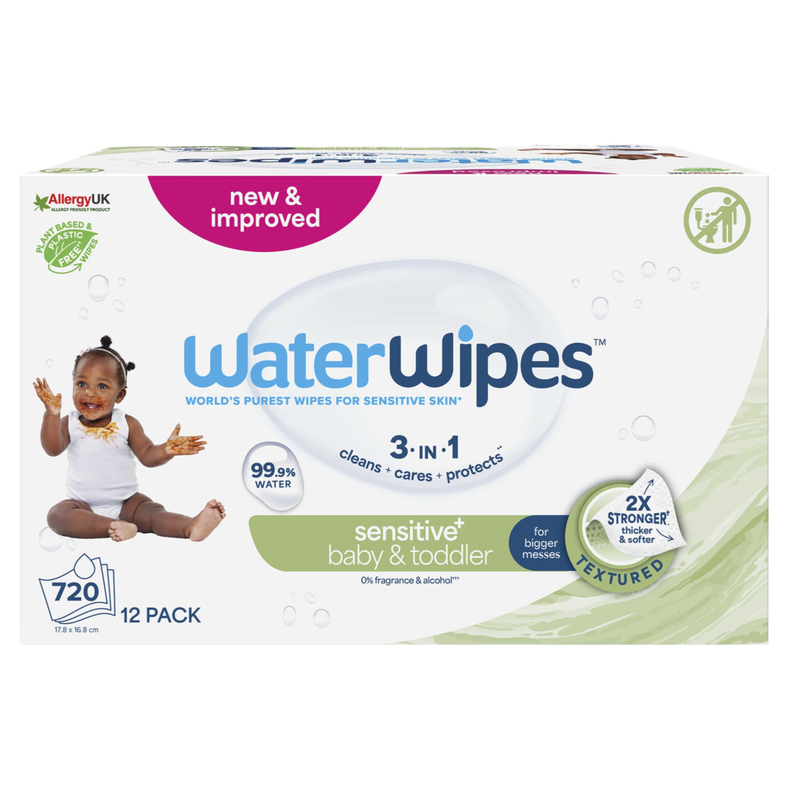 WaterWipes Çocuk Bio Islak Mendil 60 Lı x 12 Adet (720 Yaprak) - Toddler