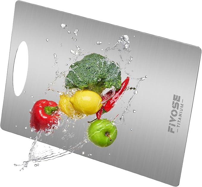 Stainless Steel Cutting Board for Kitchen, Large Cutting Board, Non Toxic, Double-Sided for Meat/Fruit/Vegetable, Dishwasher Safe & Handwasher Clean, Durability, 12" x 18"