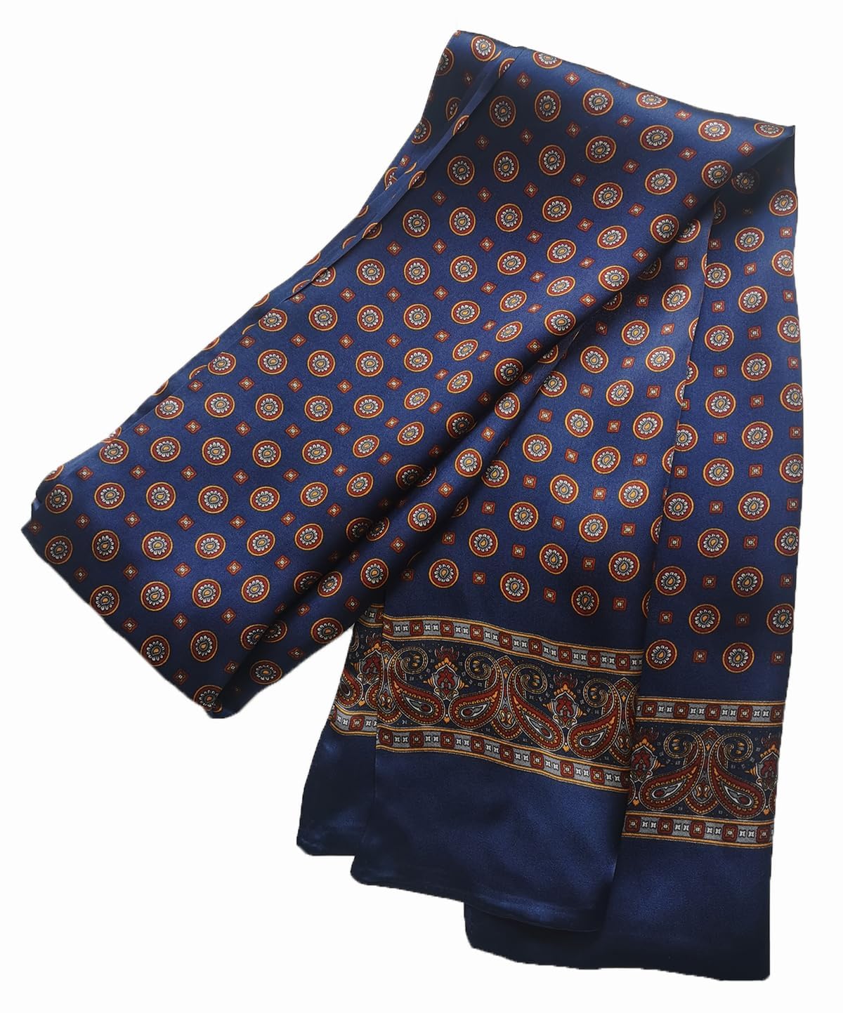 Foulard Vintage en Soie pour Homme 100% Pur Motif Cachemire Pied-de-Poule à Carreaux Double épaisseur Gentleman