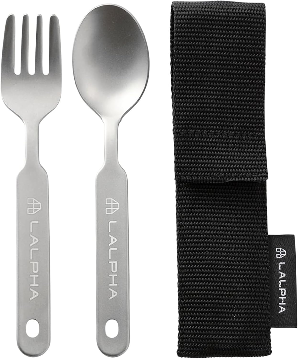 Ultra-Lightweight Titanium Cutlery Set - Made in Tsubame-Sanjo, Includes Spoon and Fork with Storage Case for Backpacking