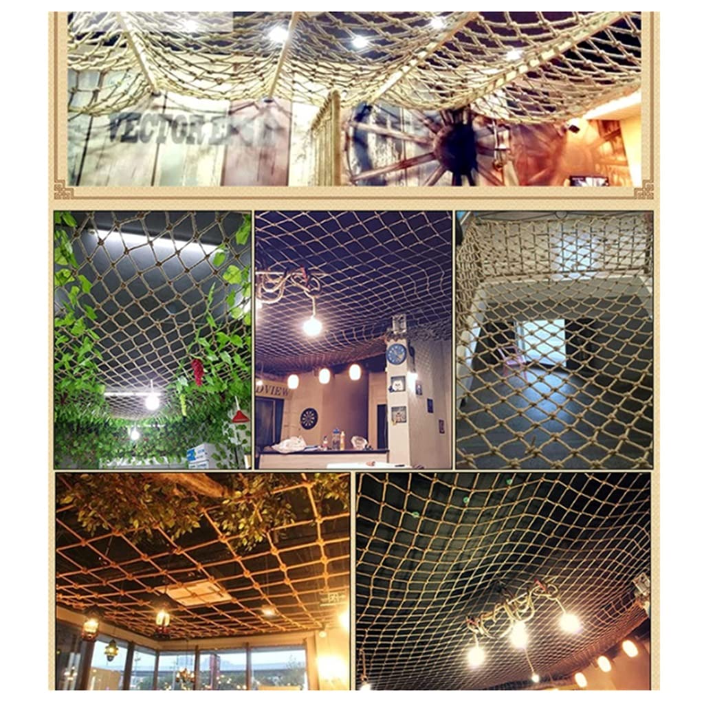 Generico Rete di Sicurezza per Arrampicata per Bambini - Spago di Iuta Decorativo per Allenamento all'aperto, Spessore 8 mm, 1x4 m (3,28x13,12 Piedi) - Ideale per Aree Gioco e Decorazioni murali di s