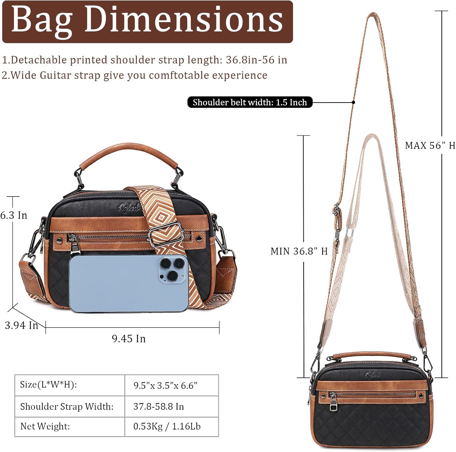 Crossbody Bags for Women Vegan Leather Shoulder Handbags Small Cross Body Purses for Women Trendy with Wide Strap | Small, Trendy, with Wide Strap - Image 4