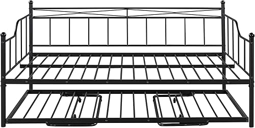 Miniatura 5 de LUSPAZ Cama extensible de tamaño matrimonial con nido desplegable, sofá cama individual a King con nido extraíble para adultos y niños