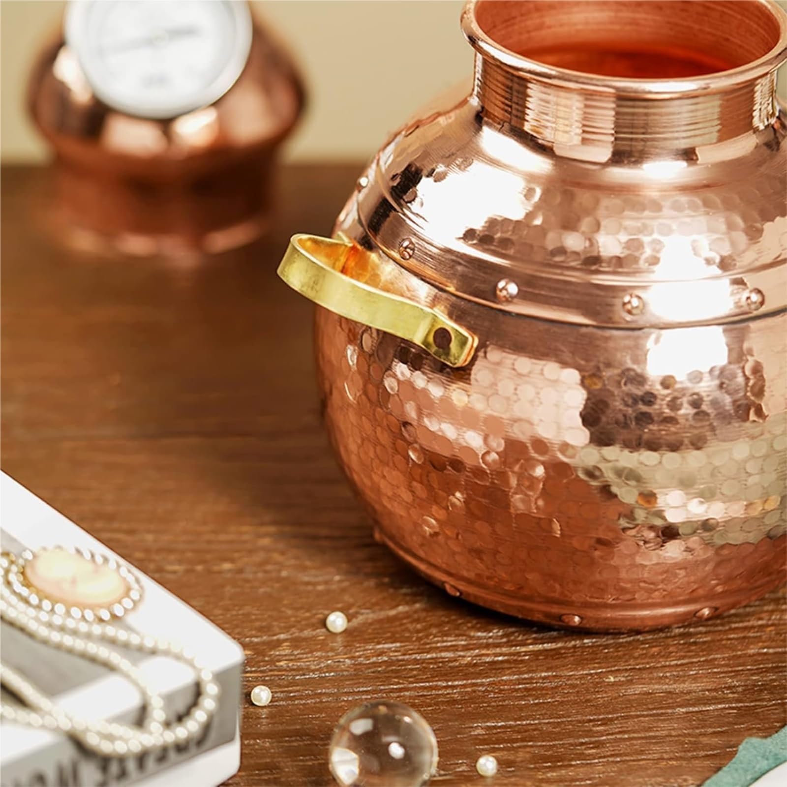 Distillatore Moonlight in rame puro da 3 litri, kit di distillazione fai da te for la casa, kit for la produzione di vino fatto in casa for idrolato di oli essenziali Moonlight for whisky, ecc.
