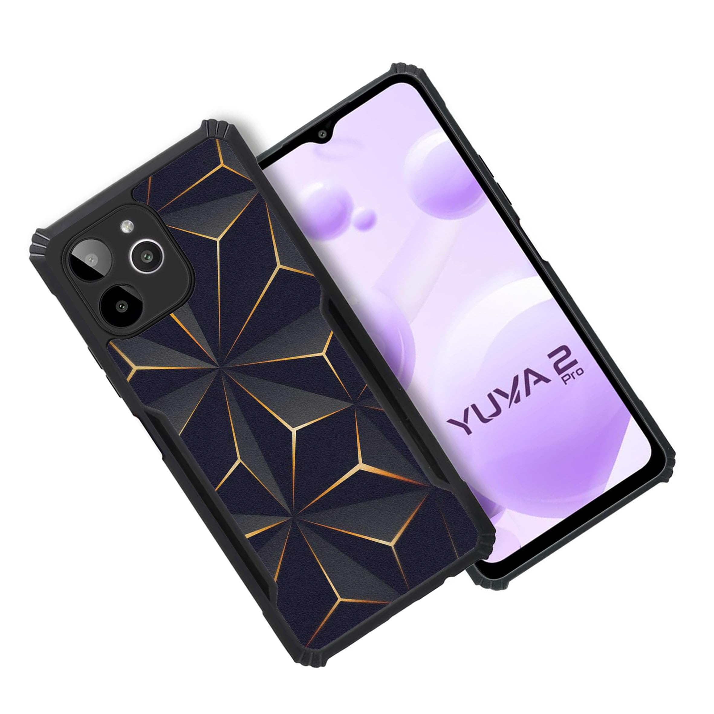 COBERTA Back Cover for Lava Yuva 2 Pro Back Cover Case - Black and Gold Bright Star PT99 D13644