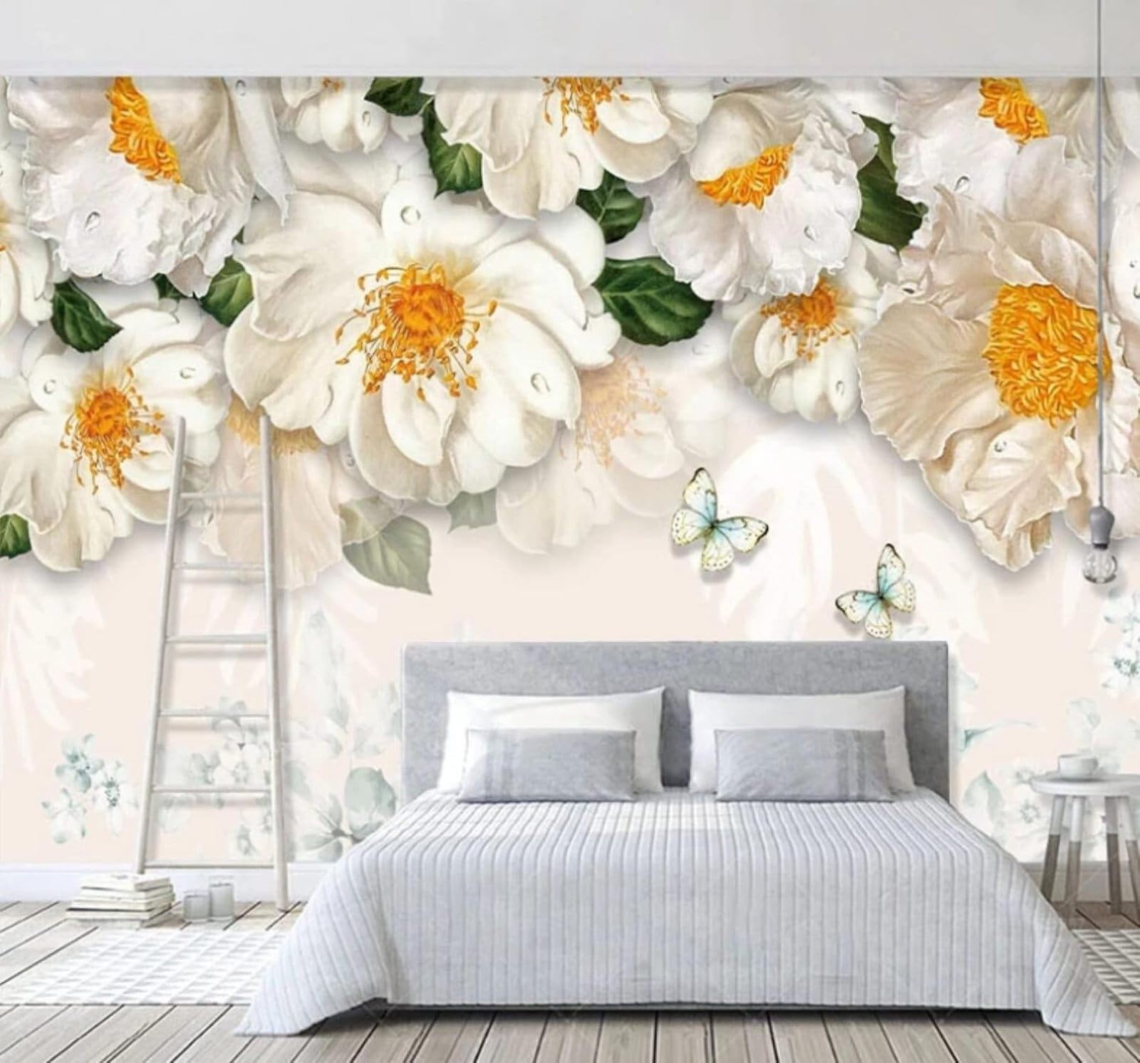 Simple Cosy Beautiful Yellow Flowers 3D Wallpaper Easy Install Feature Office Living Room Sofa Bedroom TV Background Wall Decoration-300cm×210cm
