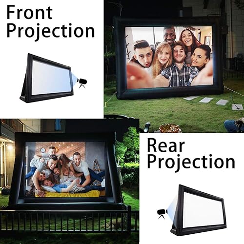 Miniatura 4 de Pantalla de cine inflable de 20 pies, pantalla de proyección delantera y trasera, sin costuras, ideal para noches de cine, fiestas en la piscina,