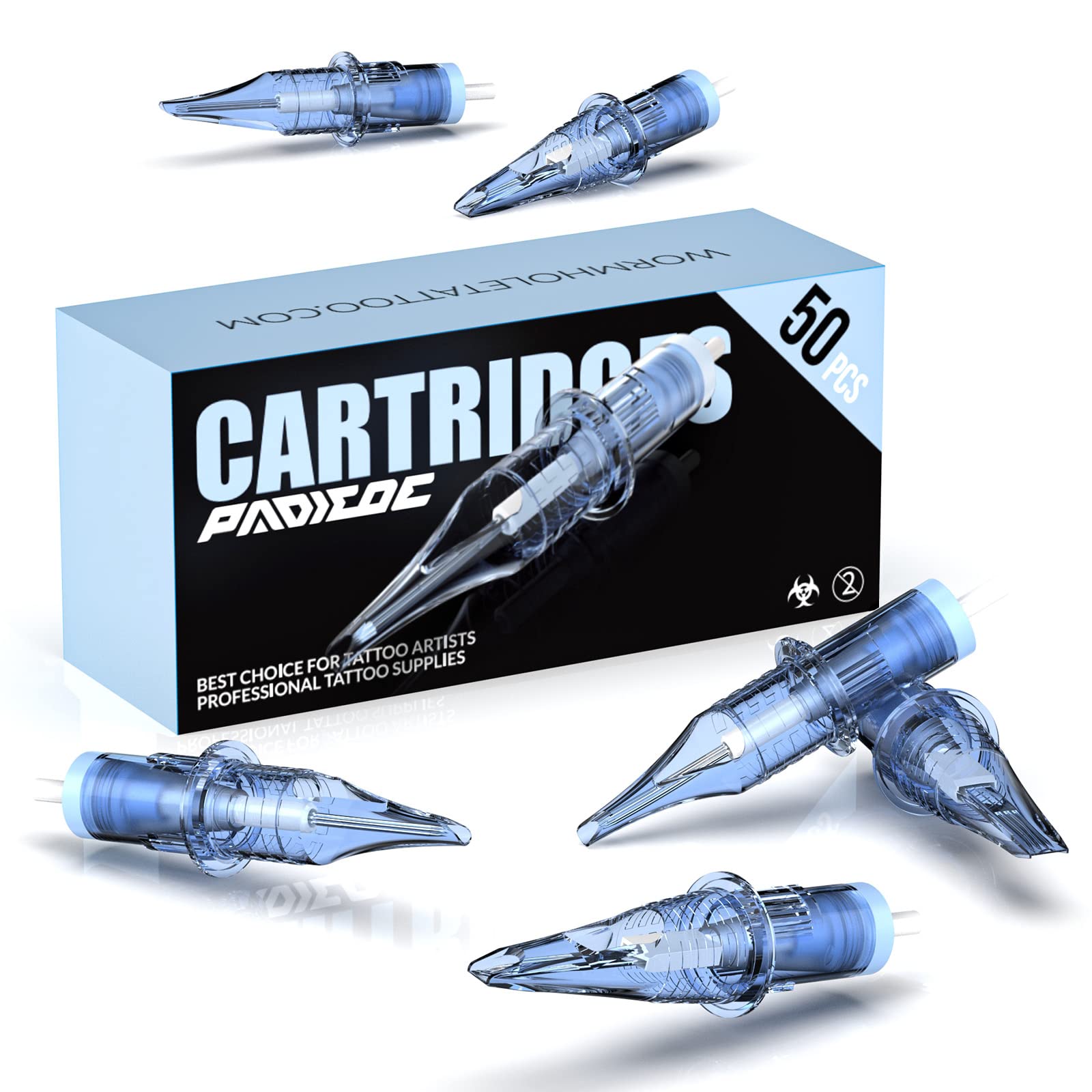 Tattoo Cartridge Needles, 50pcs Mixed Tattoo Needle Cartridge Standard Cartridge Needles Round Liner Shader Magnum Tattoo Needle Tattoo Supplies 3RL 7RL 7RS 9RM 9M1 (50pcs 12#)