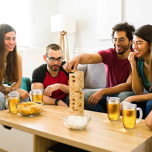 Miniatura 6 de Mifoci Paquete de 24 jarras acrílicas de 48 onzas con boquilla, jarra de agua transparente a granel para refrigerador con asa para té helado,