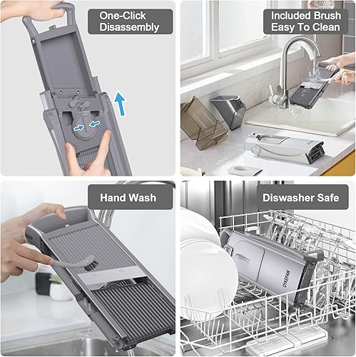 Miniatura 6 de Safe Mandoline Slicer for Kitchen, 6 in 1 Vegetable Chopper, French Fry Cutter For Potatoes, Potato Slicer,Food Chopper,Adjustable Thickness 0.1-8