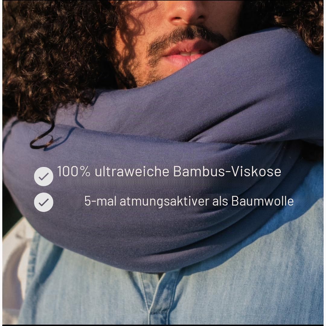 Reisekissen - 2-in-1 Wahrscheinlich das vielseitigste Kissen der Welt! Ultra weich & atmungsaktiv 100% Bambus-Viskose Luxusmaterial | Nackenkissen für Reisen | Reisekissen für Flugzeug