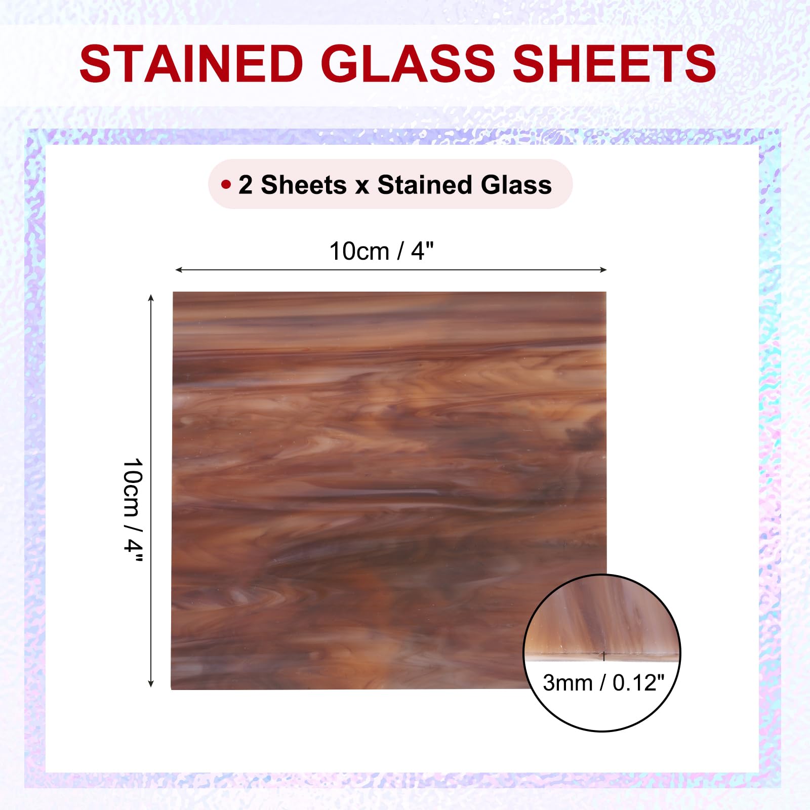 PATIKIL 4 x 4 Inch Transparent Stained Glass Sheets - Image 2