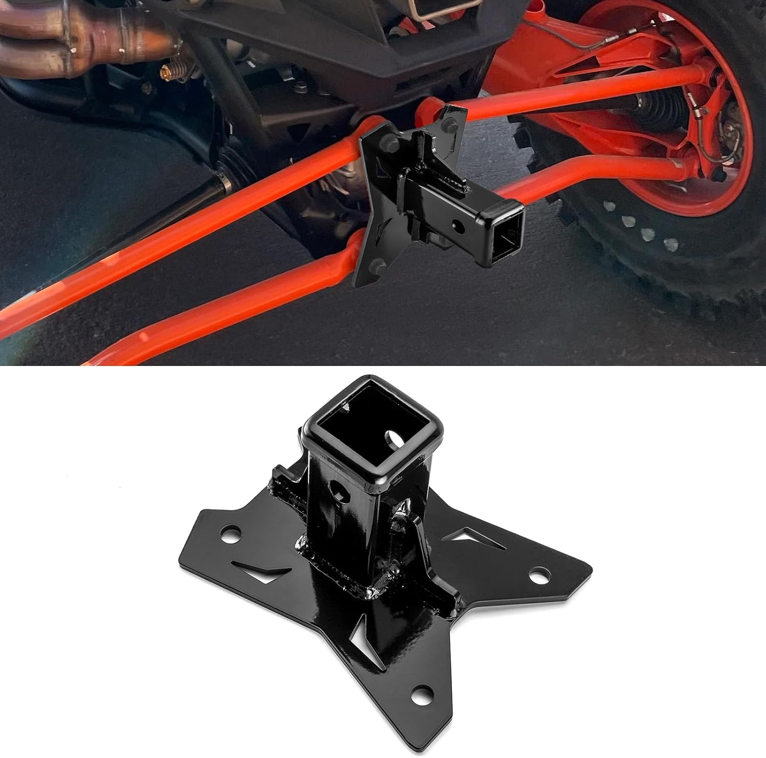 2" Receiver Rear Trailer Hitch Heavy Duty Steel Compatible with Polaris RZR Pro R 4 2022-2026(No Drilling)