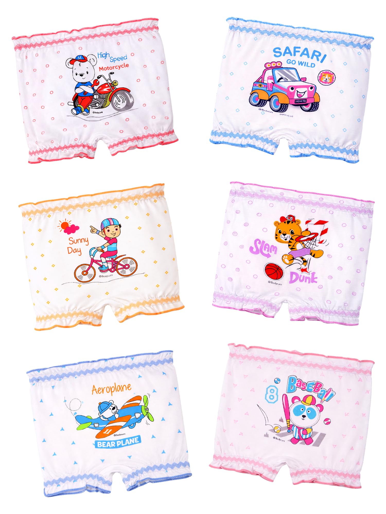 bodycare Boys' & Girls' Cotton Bloomers (Pack of 6) (Color & Print May Vary)-picture-34