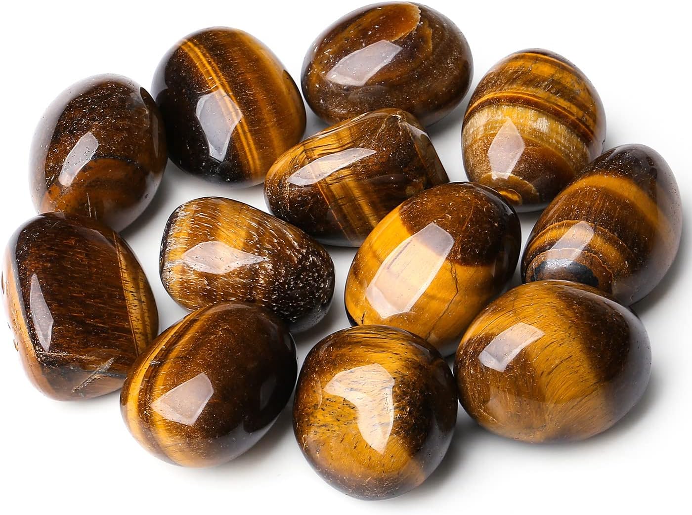 Tiger Eye Healing Crystals Stones Set | DUQGUHO Natural Bulk Crystals Tumbled Polished Irregular Crystal Stones Bulk Rocks 0.45 lbs