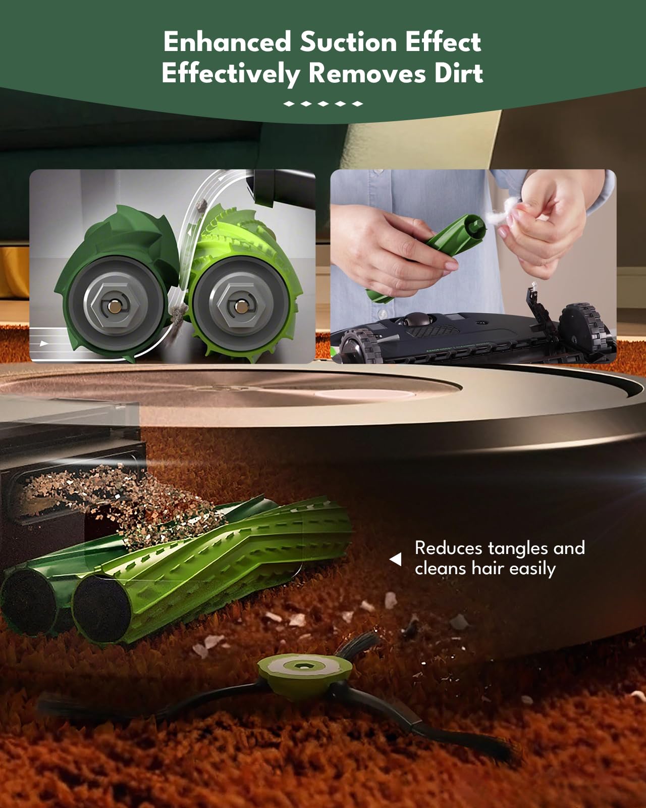 Yivy Zestaw 26 akcesoriów do odkurzacza iRobot Roomba Combo j7+/j9+/10 Max, części zamienne do Combo j7 Plus/J9 Plus, akcesoria zamienne: 4 szczotki główne, 6 szczotek bocznych, 4 filtry HEPA, 6
