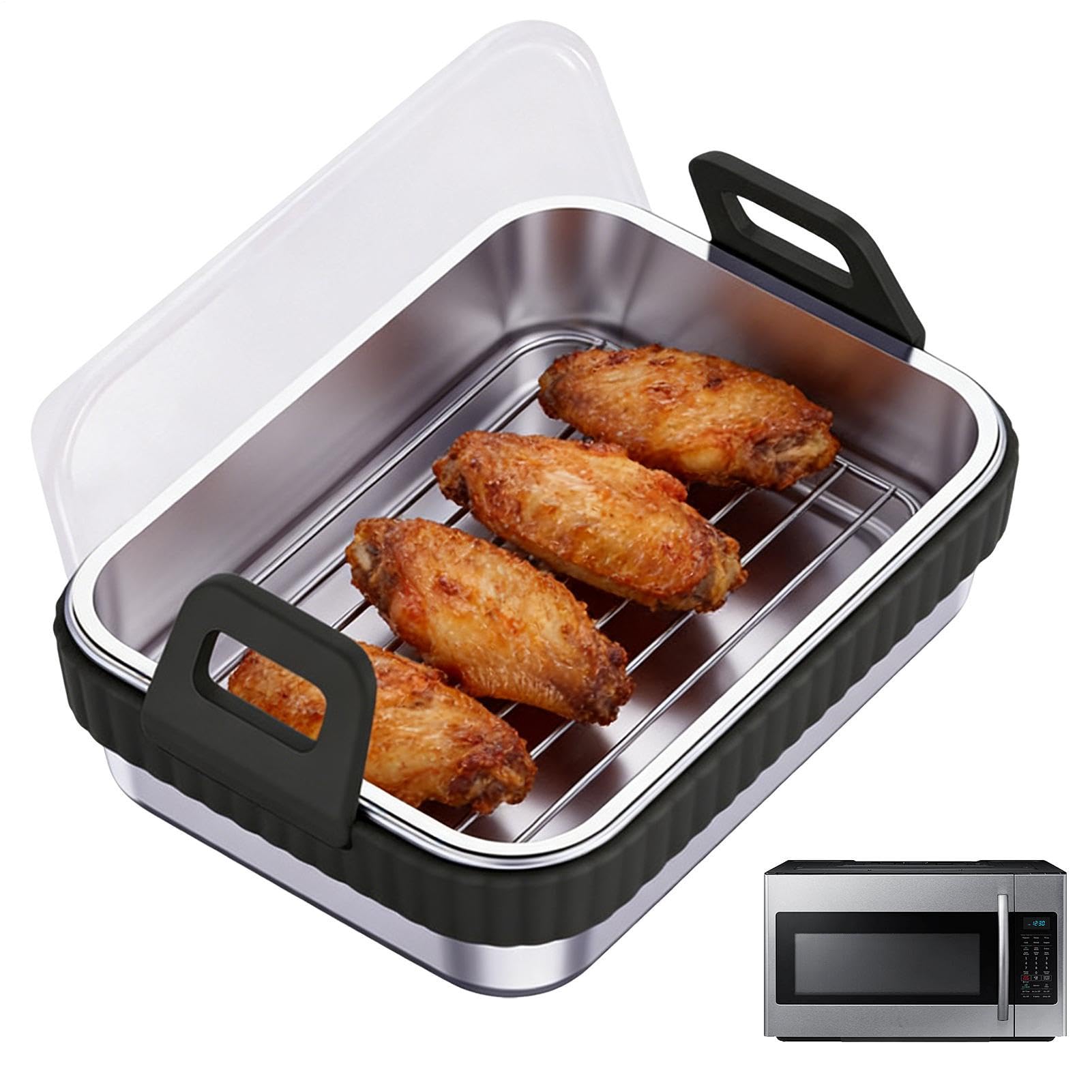 Plateau pour friteuse à air anti projections avec couvercle
