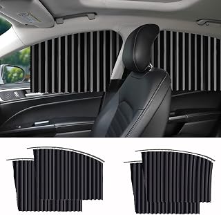 ATEVON Universal Fit Magnetic Removable Side Window Privacy Sunshade for Car – Pleated Sun Shade Curtains with Magnets (4P... Price In India