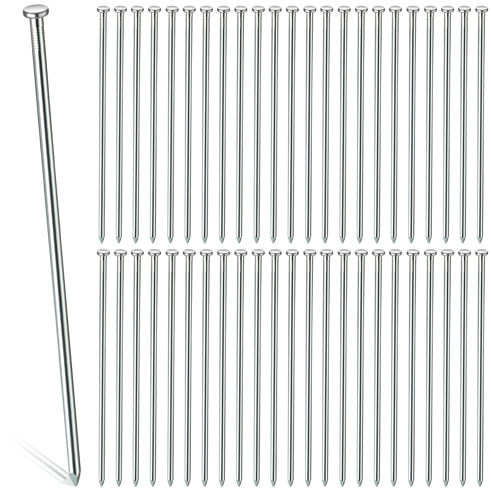 Hicarer 100 Pack 12 Inch Metal Stakes Spikes Garden Landscape Edging Anchoring Spike for Artificial Turf Stakes, Paver Edging, Weed Barrier, Tent, Camping, Carpentry