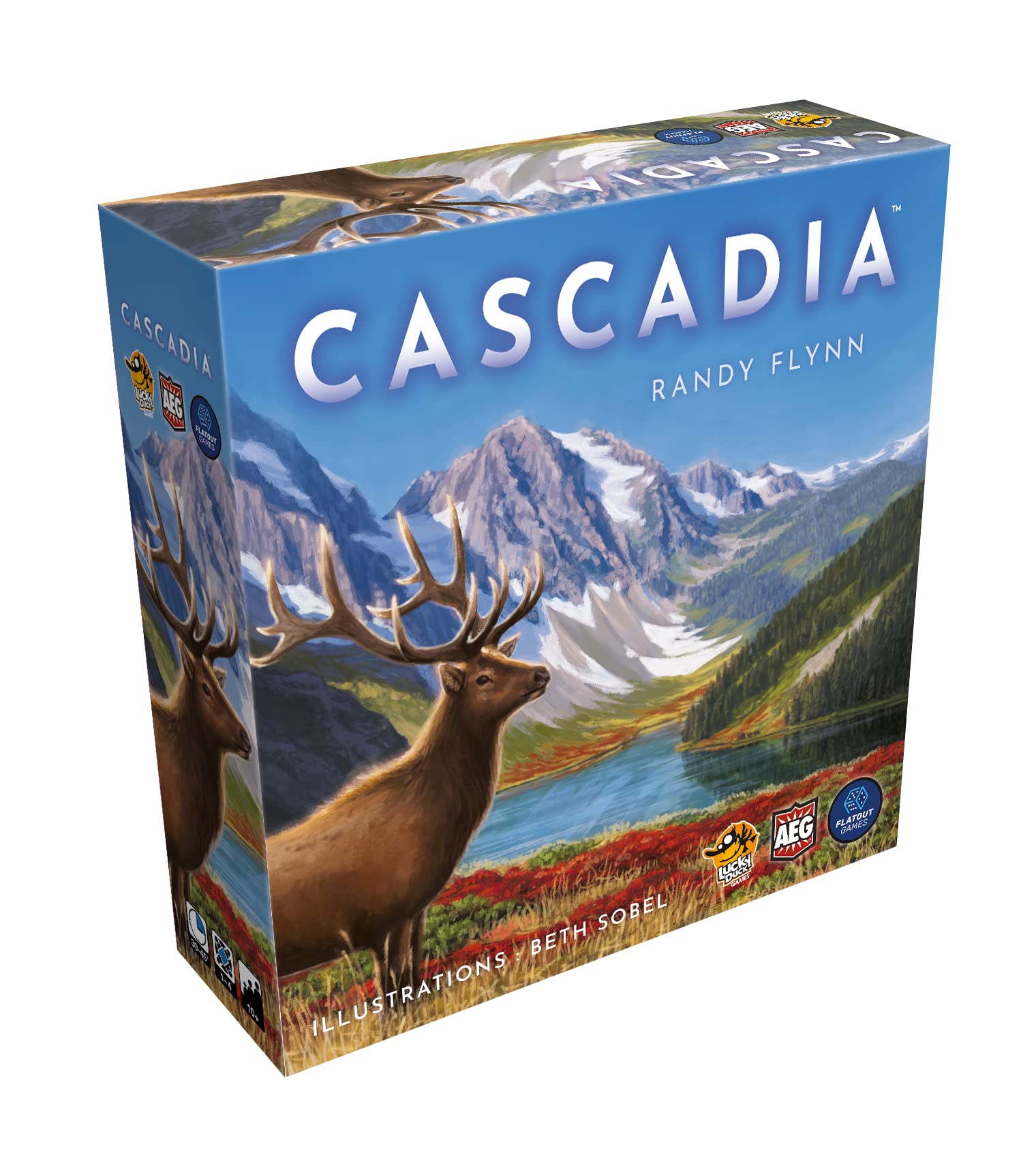 Lucky Duck Games - Cascadia, französische Version, Brettspiel, Brettspiel, ab 10 Jahren, 1 bis 4 Spieler, 30-45 Minuten