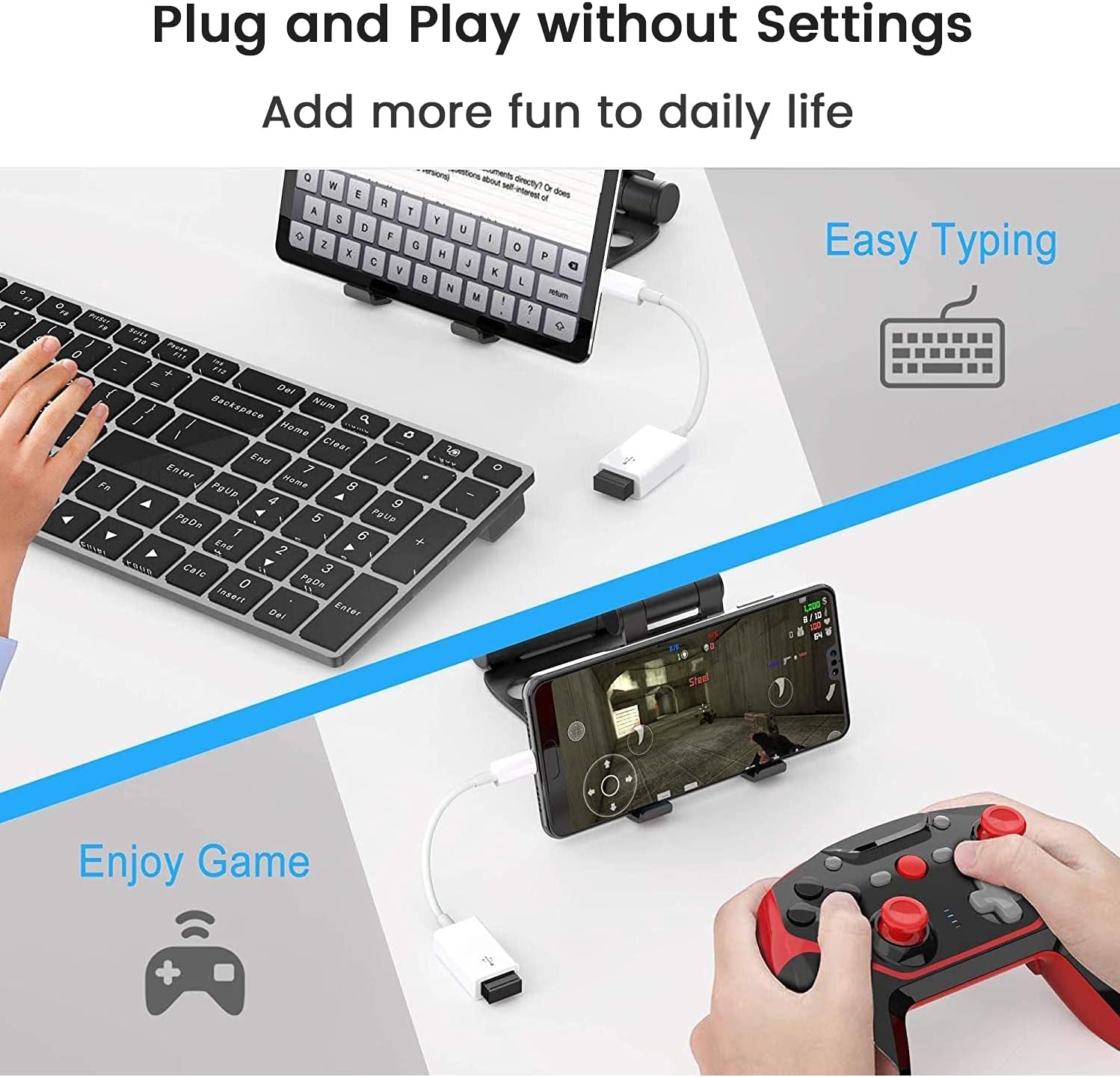 USB C to USB Adapter [2 Pack], Type C Male to USB 3.0 Female OTG Cable Thunderbolt3 to USB Adapter Conveter Compatible with MacBook Pro/Air M2/M1, iPhone 17,16,15 Pro Max,iPad Pro,Galaxy S24/S23