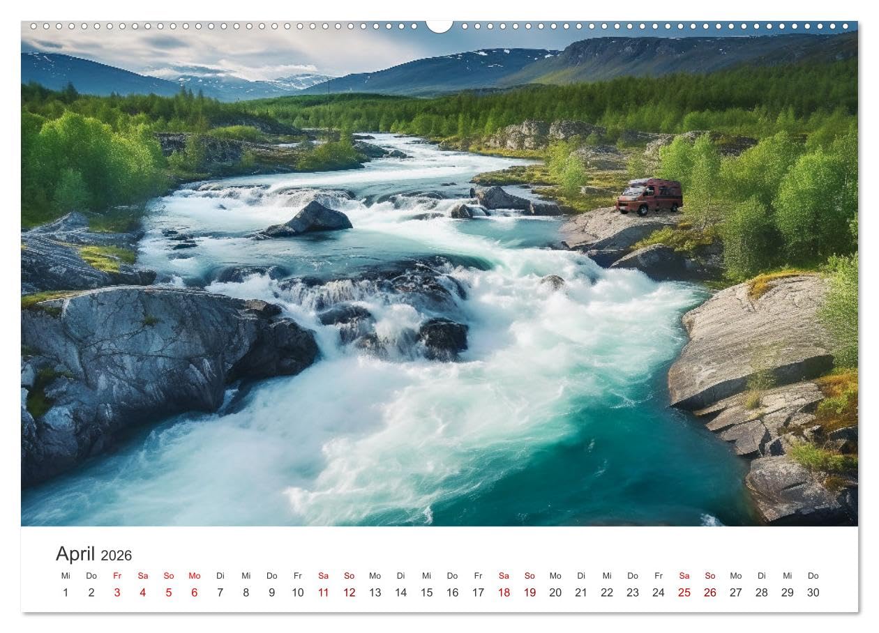 Der Ruf des Nordens (hochwertiger Premium Wandkalender 2026 DIN A2 quer), Kunstdruck in Hochglanz: Kommen Sie mit ins Camperparadies Skandinaviens! (CALVENDO Natur)