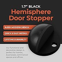 Vista 3 de Tope de puerta hemisferio de acero inoxidable montado en el suelo, accesorios arquitectónicos NYCO, parachoques de puerta resistente para protección