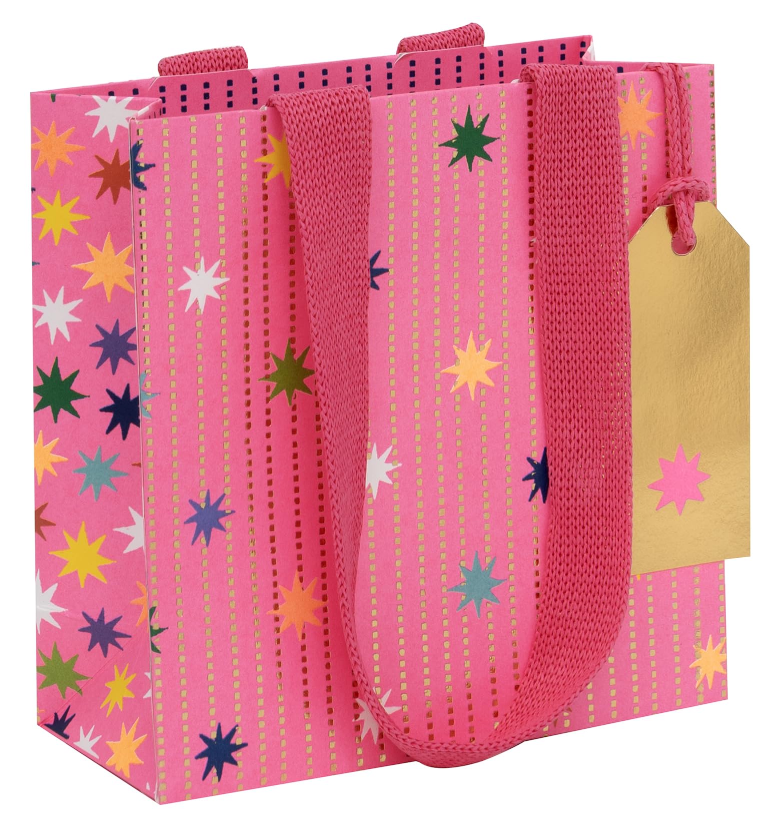 Glick M Small Gift Bag - Star Garland Pink Design - 140 X 140 X 60M