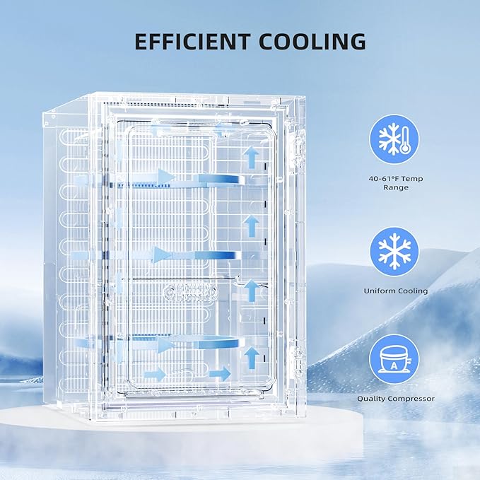 Antarctic Star 18L Beverage Refrigerator Cooler 24Can, Mini Fridge with Quiet Compressor, LED Light,Freestanding Small Fridge with Electronic Temperature Control for Home and Bar(40-61 ℉) on Fridge.com